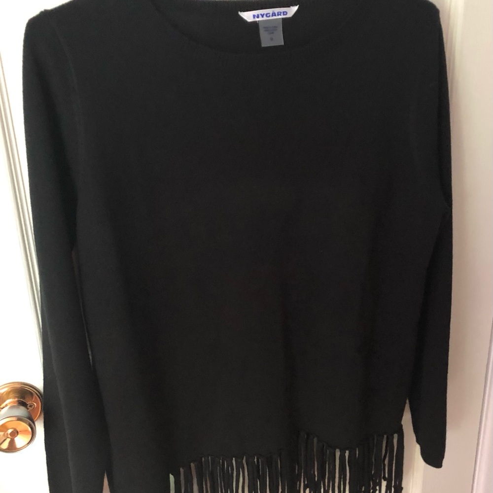 Black fringe sweater